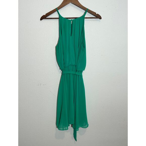 A. Byer Green Chiffon Dress size L - Picture 2 of 3